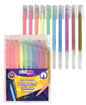 Set 10 Pixuri Gel Strigo 0.6mm, Ergonomice
