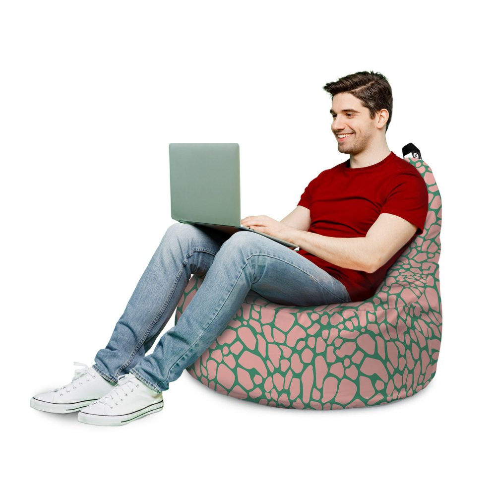 Fotoliu Puf Updeco Big Chill Giraffe Pink - imagine 3