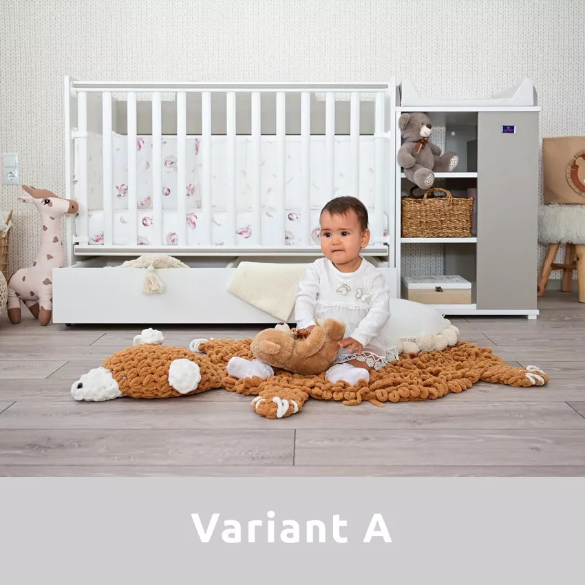 Patut modular Lorelli, 5 configurari - Alb & Stejar