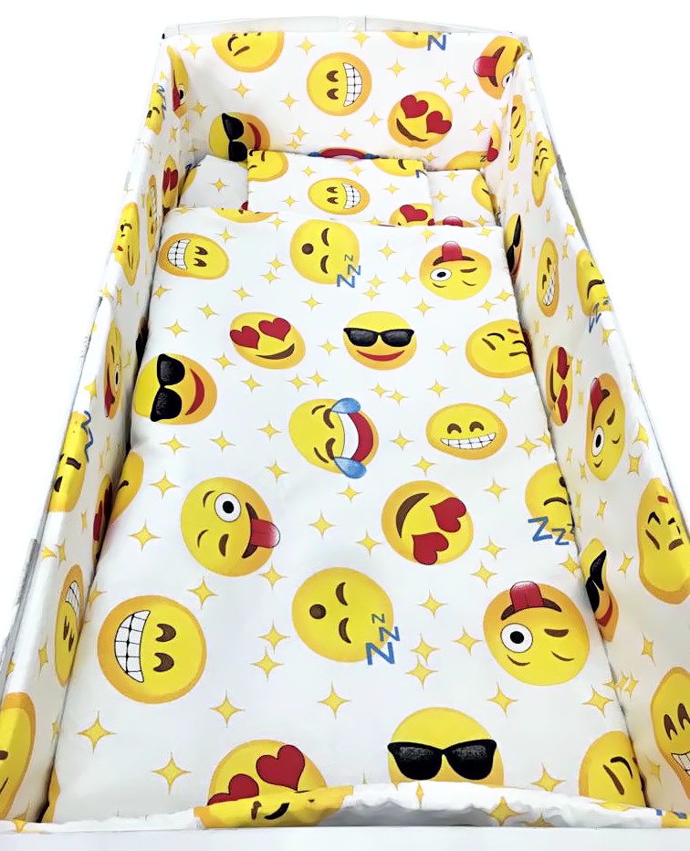 Lenjerie Patut 5 Piese Smiley Faces | Croitoria Noastra - imagine 2