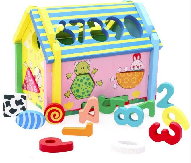 Căsuță Sortator Lemn Verde Krista Montessori
