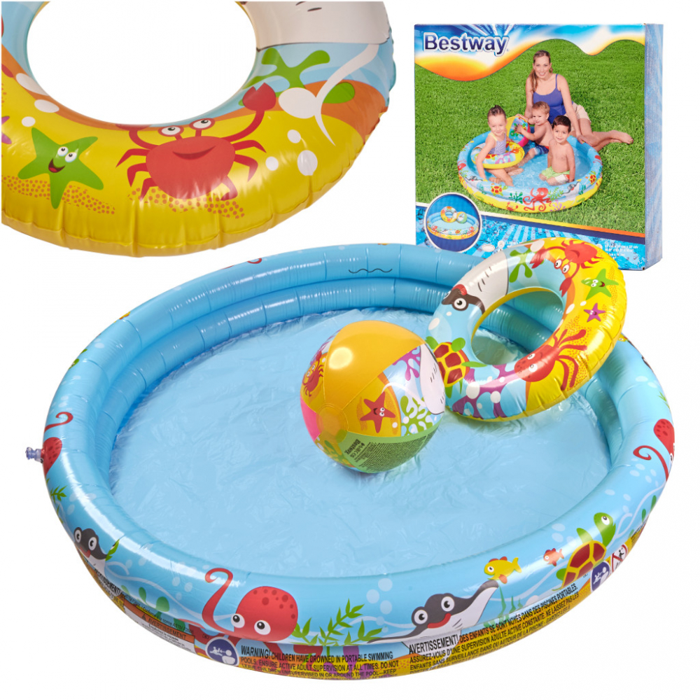 Set Piscina Bestway Marine Life 122 cm - imagine 6