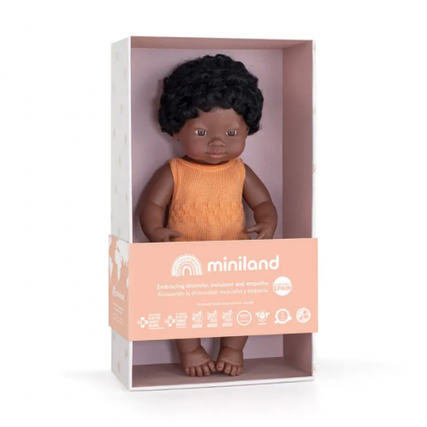 Miniland Păpușa Africană 38cm - Dezvoltă Empatia - imagine 2