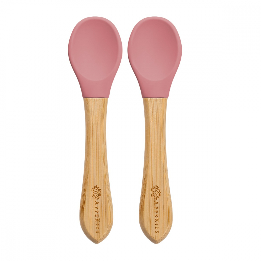 Set lingurițe bambus AppeKids Old Rose Ecologice - imagine 6