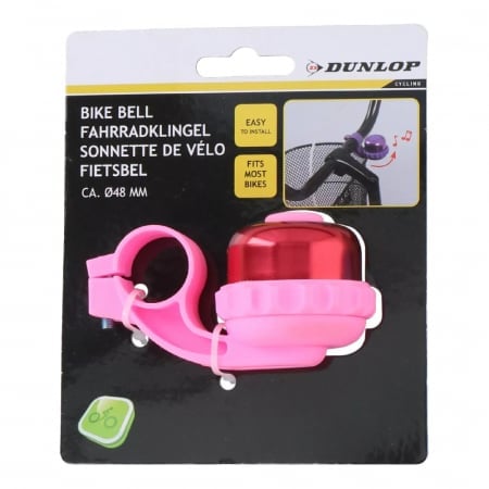 Sonerie Bicicleta Dunlop 48 mm Roz Siguranță