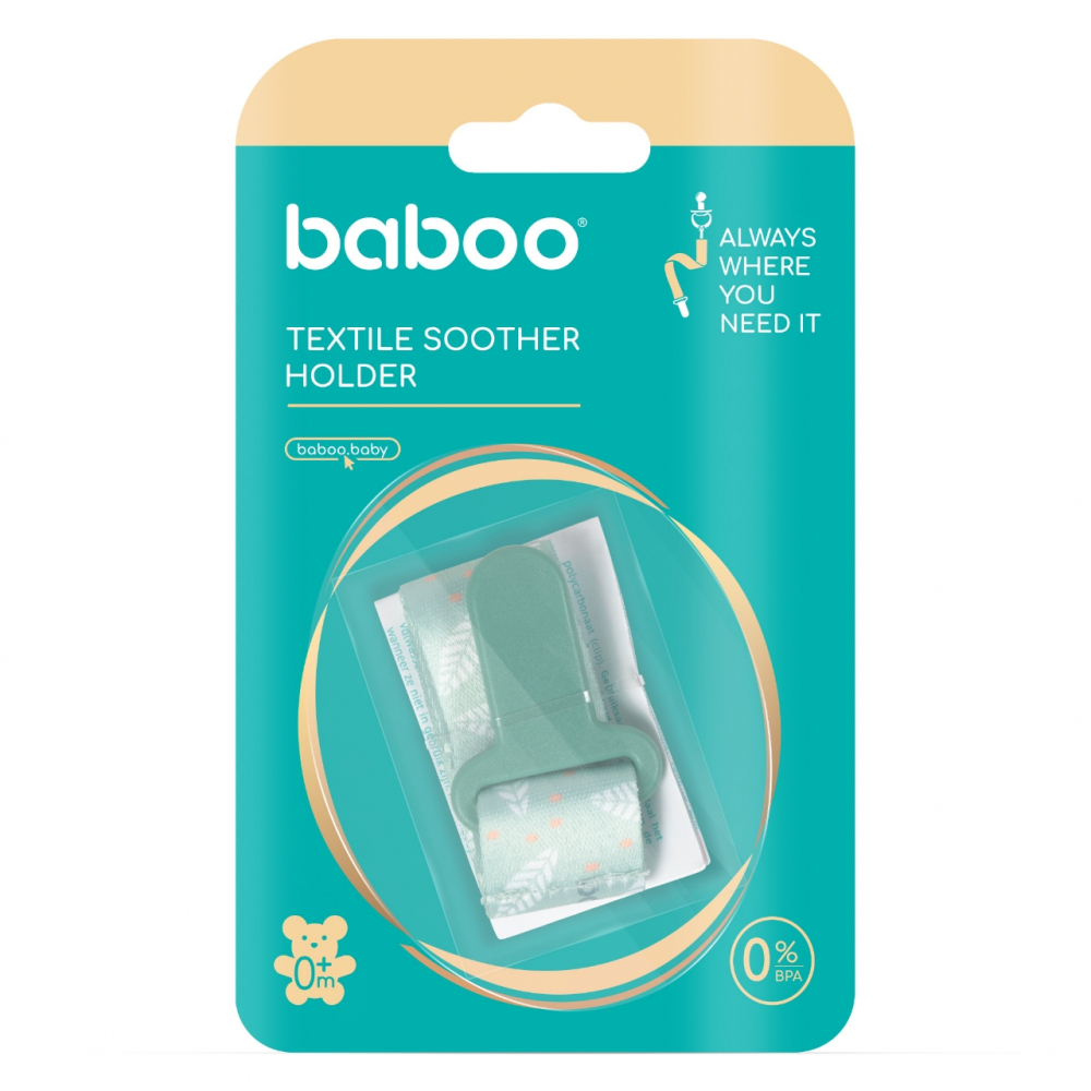 Suport Textil Suzeta Baboo Verde, 0 luni+ - imagine 2