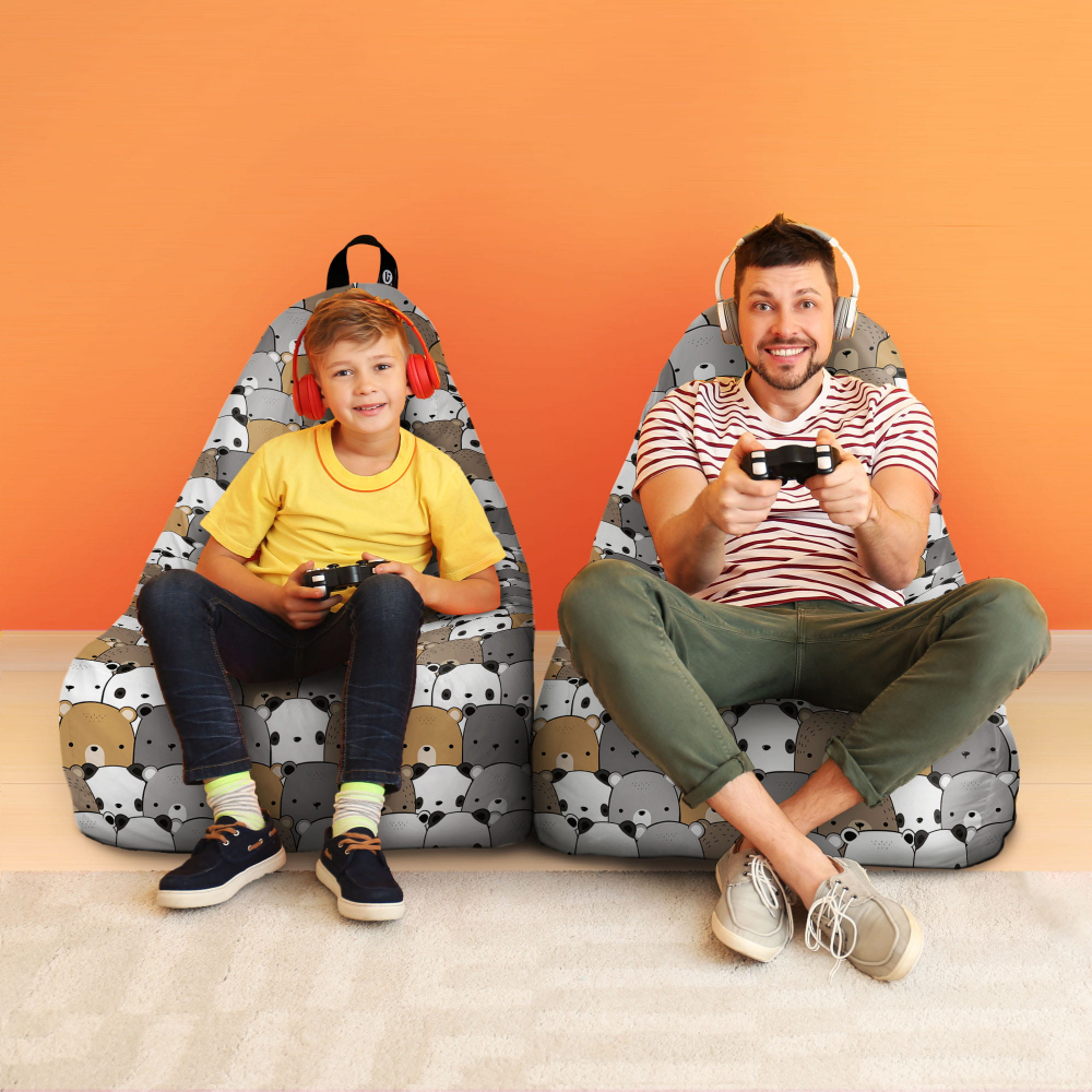 Fotoliu Puf Chill XL Ursuleți Maro | Updeco - imagine 4