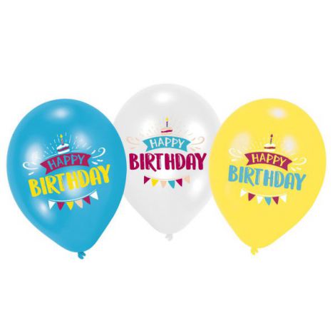 Baloane Amscan Happy Birthday (6 buc) - 19.9 RON