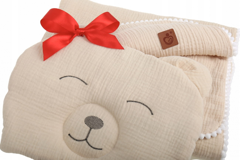 Set Muselină Babymam Teddybear | Paturică și Pernă - imagine 5