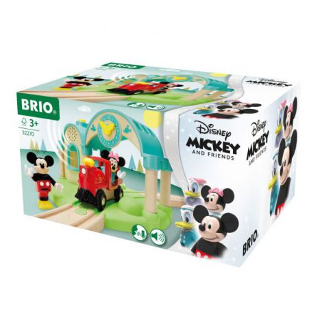 Stație Tren Mickey Mouse Brio cu Înregistrare