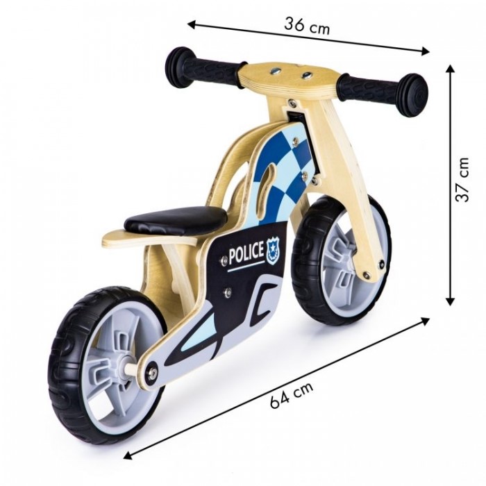 Bicicleta Politie Ecotoys Fara Pedale, Reglabila - imagine 4