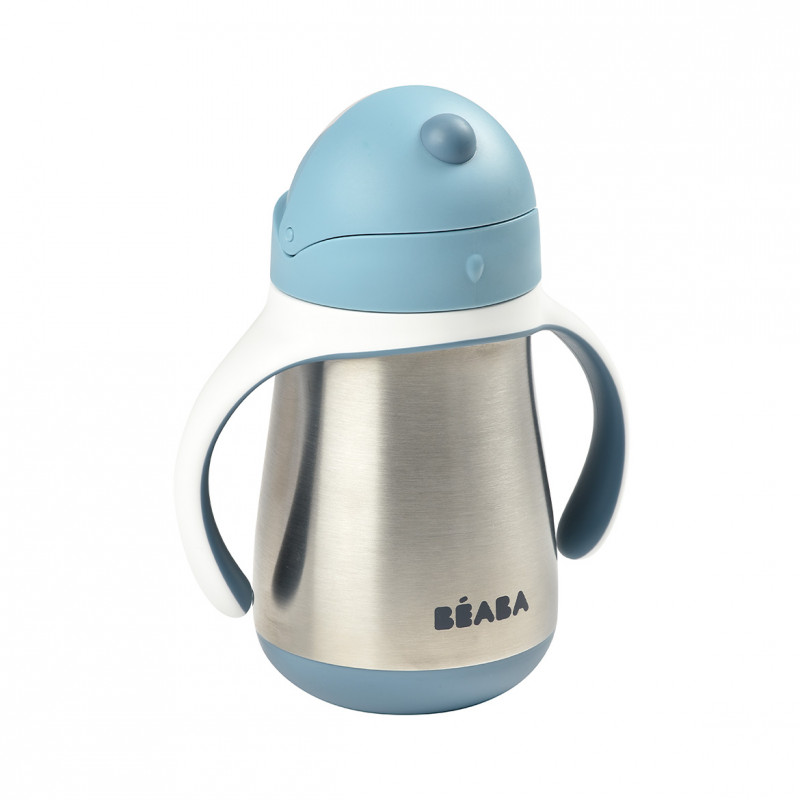 Cana Inox Beaba 250ml Windy Blue, cu Pai - imagine 2
