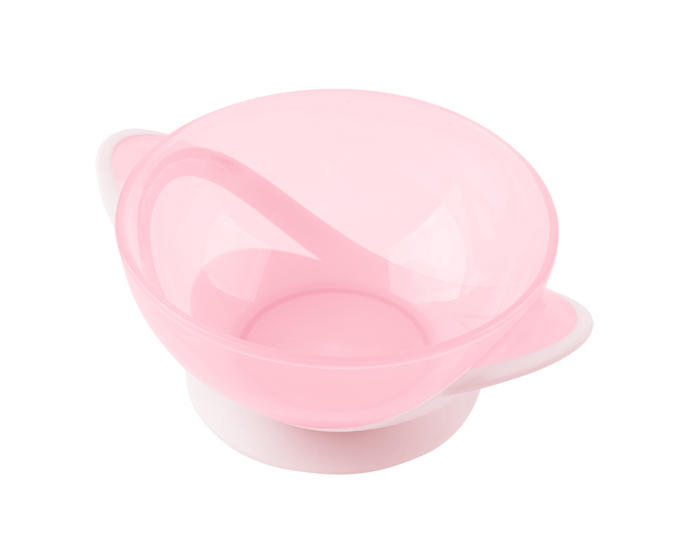 Set castron KikkaBoo Feedy cu ventuza Pink