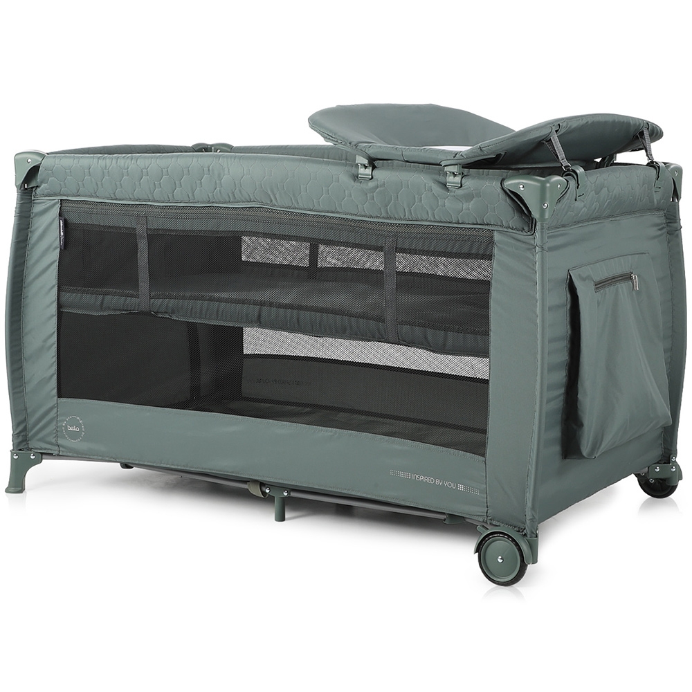 Patut pliabil Chipolino Bella, 2 nivele, Pastel Green - imagine 2