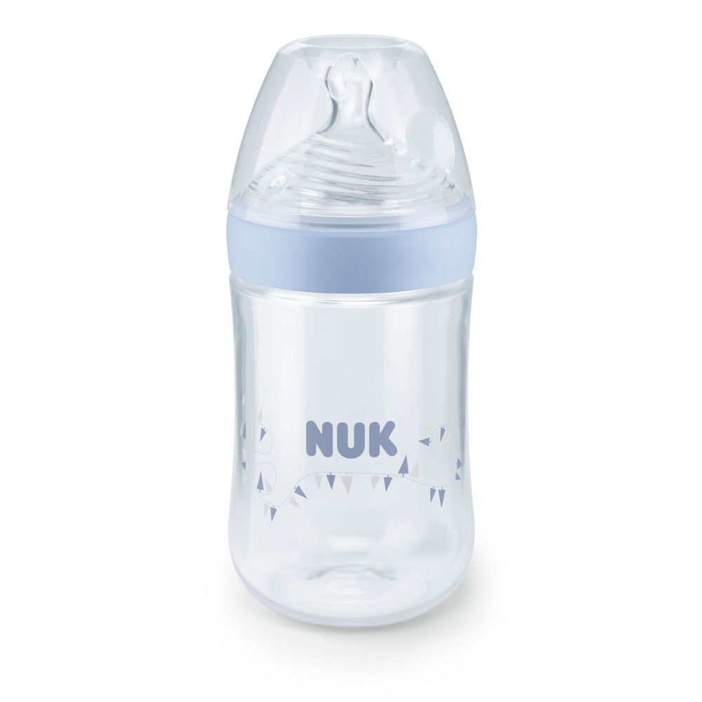 Biberon Nuk Nature Sense Bleu 260ml, Orificiu M - imagine 2