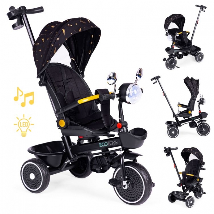 Tricicleta Ecotoys multifunctionala 360° cu scaun rotativ - imagine 8