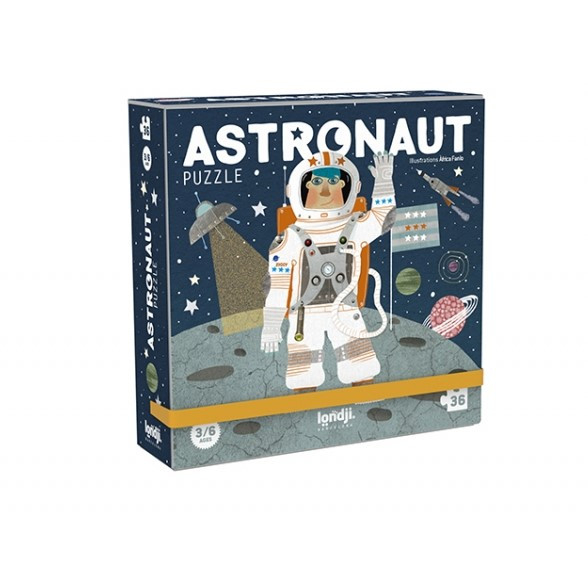 Puzzle Londji Astronaut, 36 piese + sac bumbac