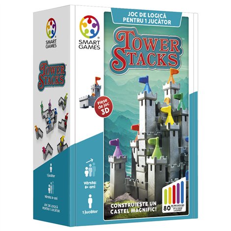 Smart Games Tower Stacks - Joc logic 80 provocari 8+ ani