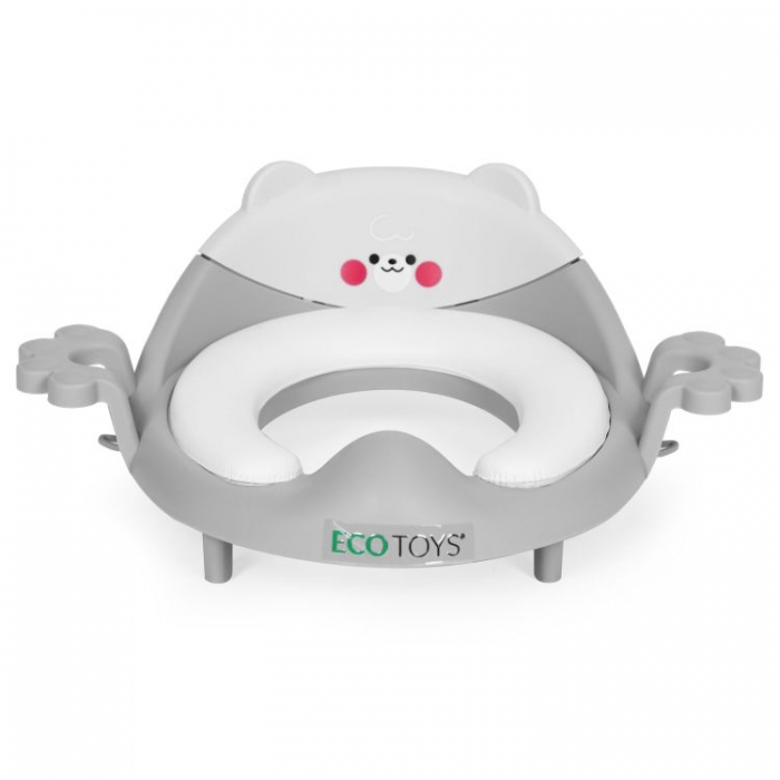 Reductor toaleta Ecotoys cu manere gri - imagine 3