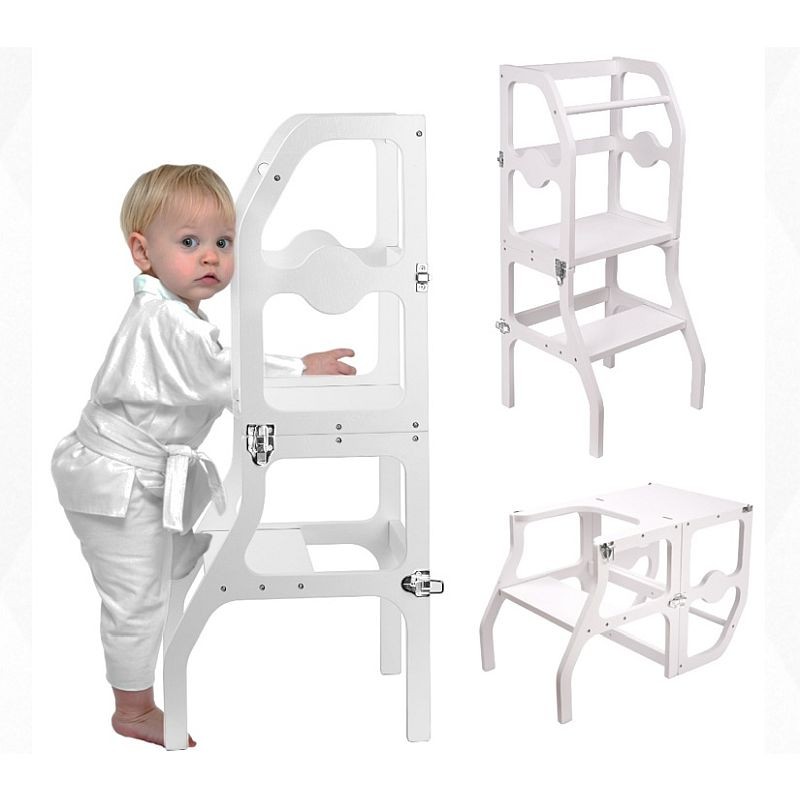 Scaun pliabil 2in1 Procart - Learning Tower lemn - imagine 5