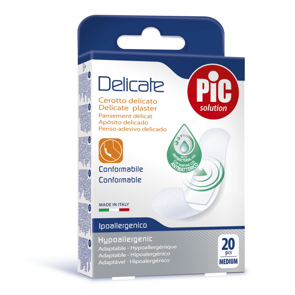 Plasturi Pic Solution Delicate cu soluție antibacteriană
