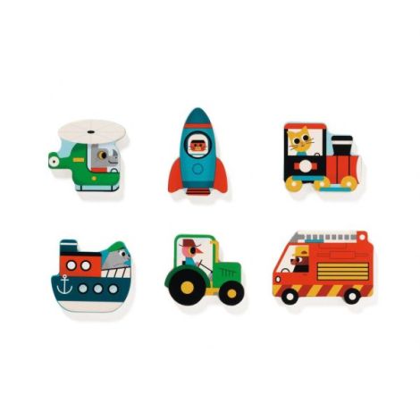 Puzzle Lemn Djeco Vroom-vroom | Joc Educativ - imagine 3