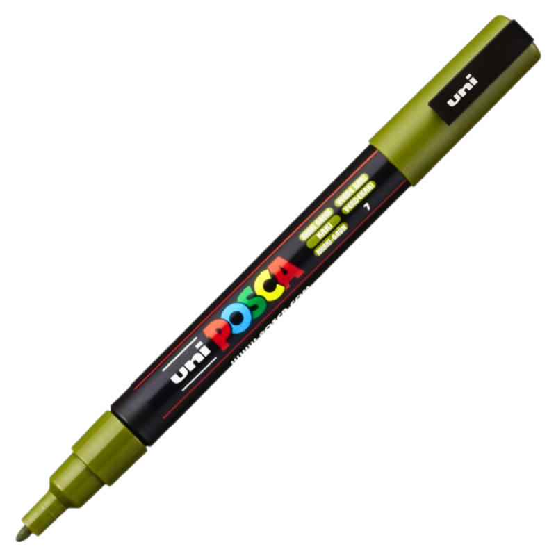 Marker Posca PC-3M Verde Kaki, Vârf Fin
