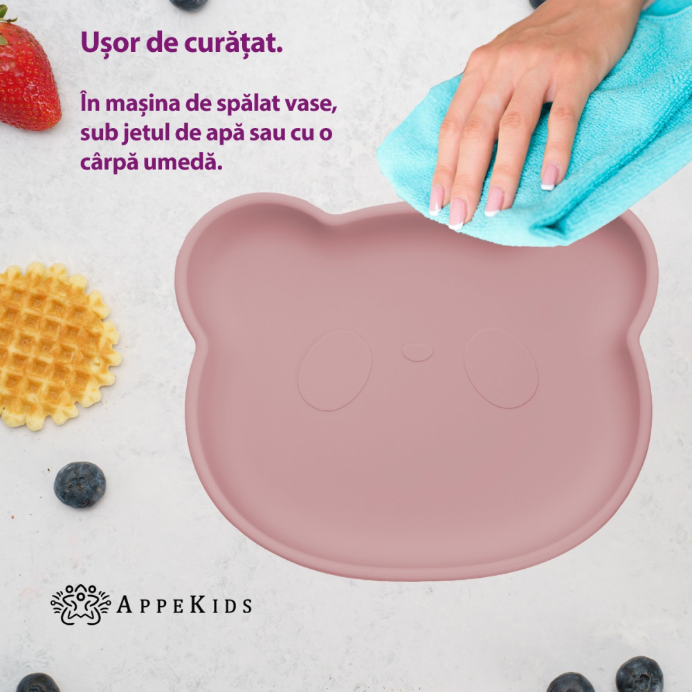 Farfurie Silicon cu Ventuza AppeKids The Little Bear - imagine 2