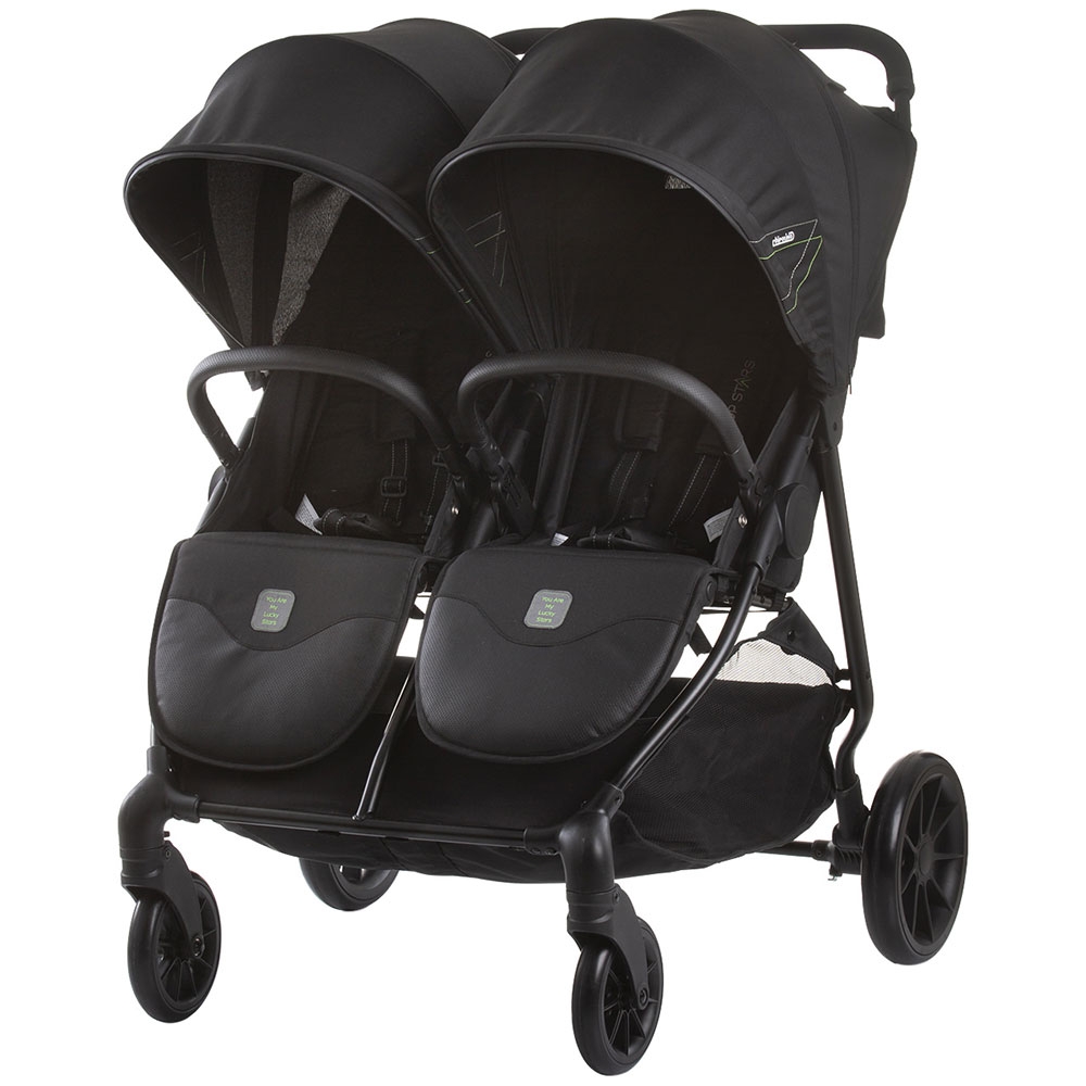 Carucior gemeni Chipolino Top Stars Ebony, 0-15kg - imagine 7