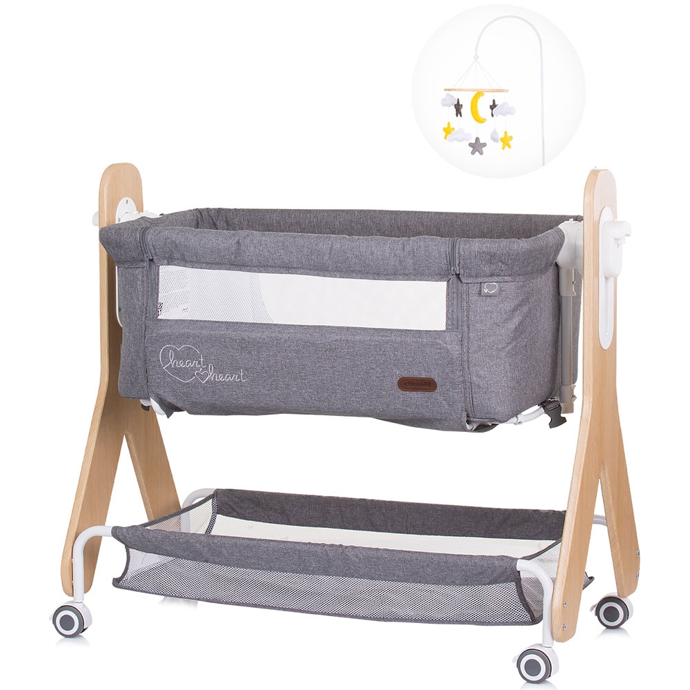 Patut Co-Sleeper Chipolino Heart 2 Heart Graphite