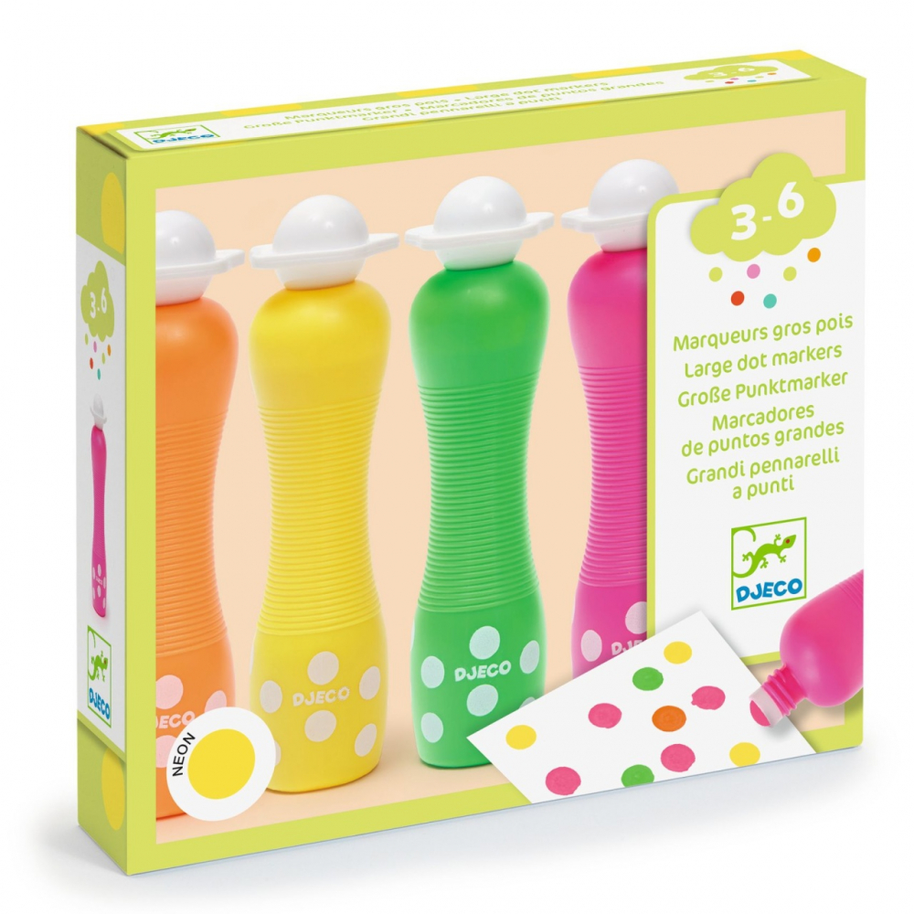 Set 4 Markere Neon Djeco pentru Bebe