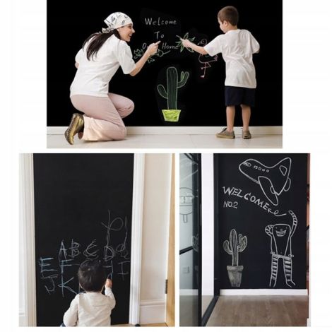 Folie Tablă Neagră Playbox cu Set Cretă Colorată - imagine 4