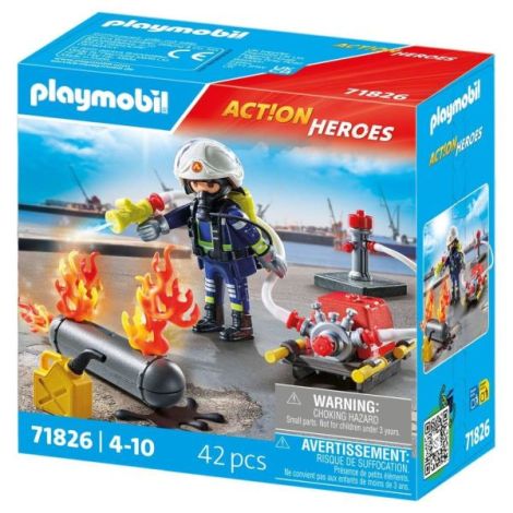 Playmobil Pompier cu Pompa de Apă pentru Eroi - imagine 3