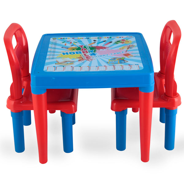 Masuta Study Table Blue Pilsan cu Scaune - imagine 2