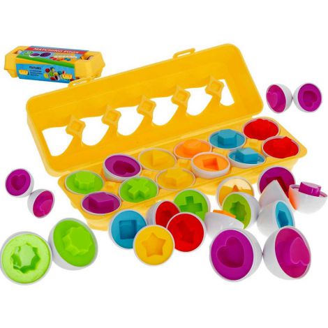 Joc Educativ Matching Eggs Ikonka - 12 Ouă