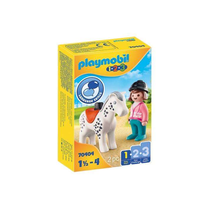 1.2.3 Călăreț cu Cal Playmobil - Jucărie Educativă