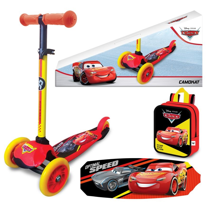Trotineta 3 Roti Cars AS cu Ghiozdan - imagine 4