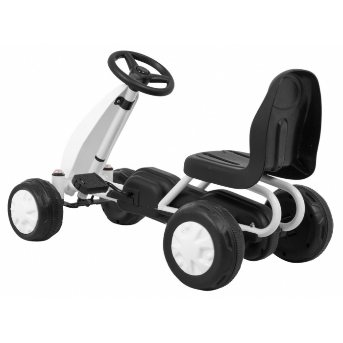Gokart Kart Pedale Copii Alb - Aventură Sigură - imagine 3