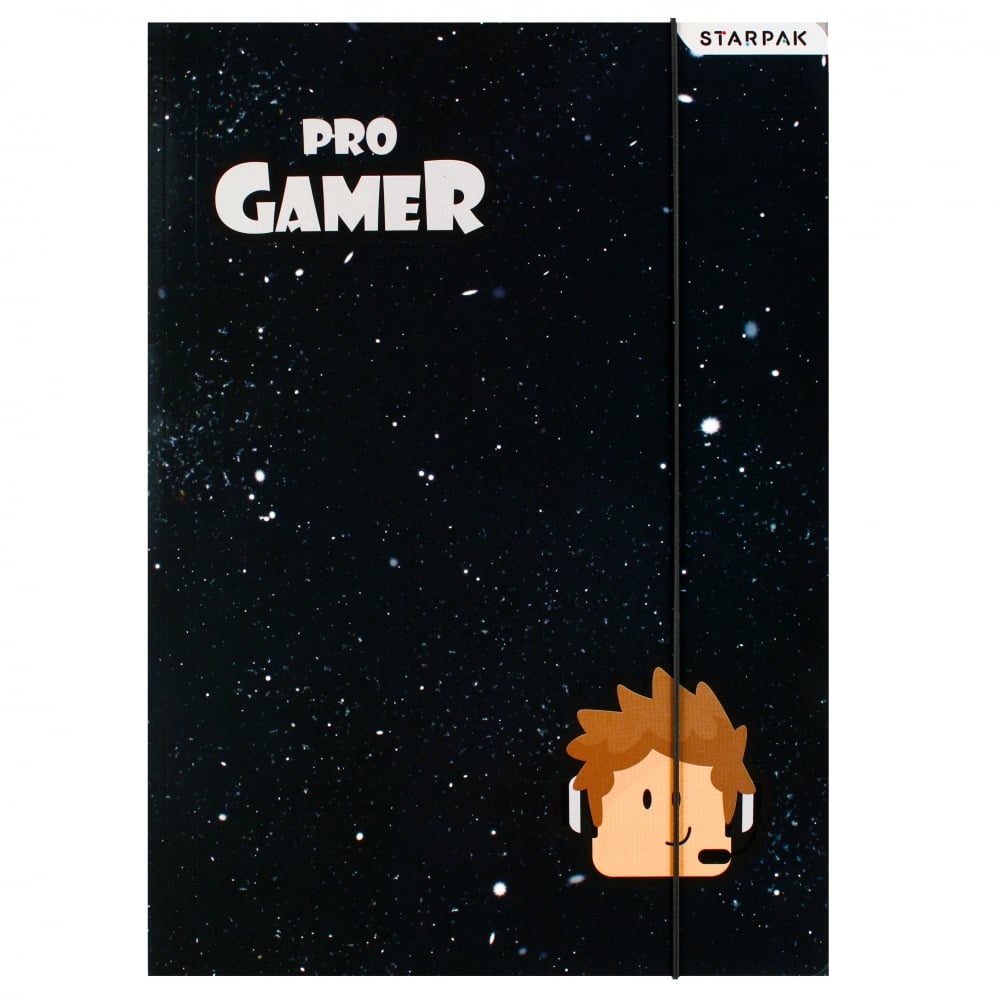 Mapa A4 Starpak Pro Gamer, cu elastic, Negru