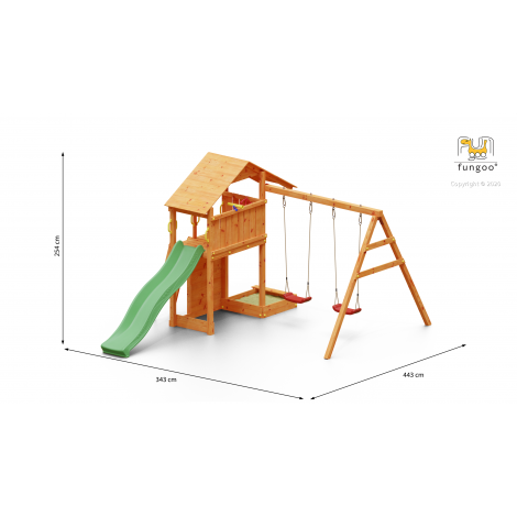Complex Joacă Fungoo Smart 2 - Leagane, Tobogan, Turn - imagine 3