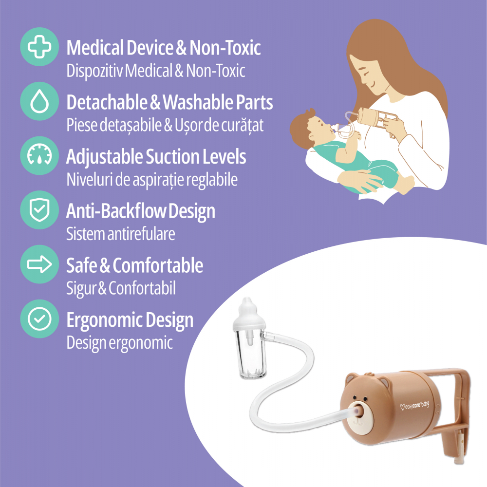 Aspirator Nazal EasyCare Baby - Sigur și Eficient - imagine 4