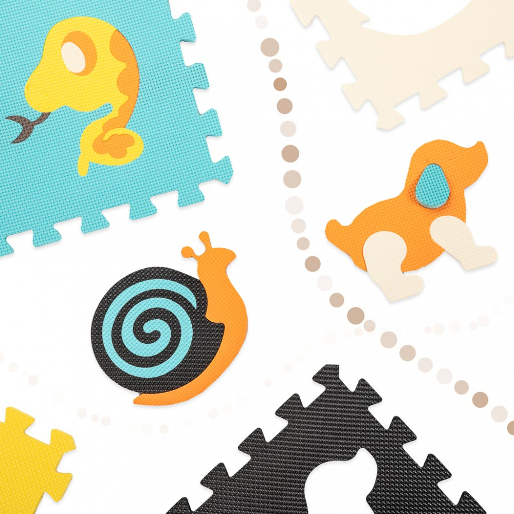 Covoras Puzzle Spuma 9 Piese Ikonka Cute Animals - imagine 8