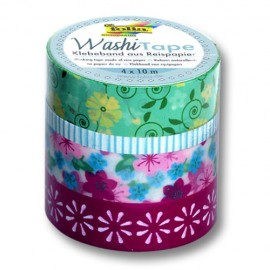 Banda Decorativa Floral Folia Paper Set 4 Role