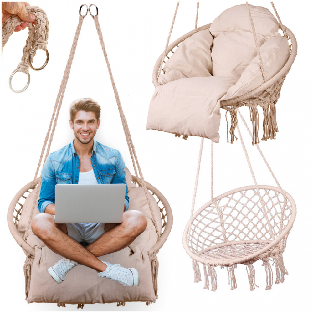 Leagan suspendat Ikonka XXL - relaxare perfectă în grădină - imagine 7