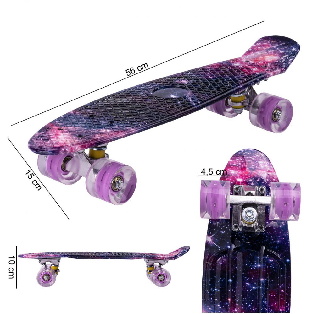 Skateboard LED Malplay 56x15cm Space Colors - imagine 8