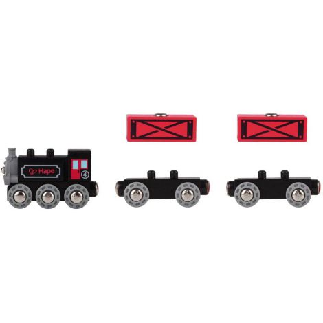 Hape Tren Marfă Aburi Lemn Ecologic - imagine 4