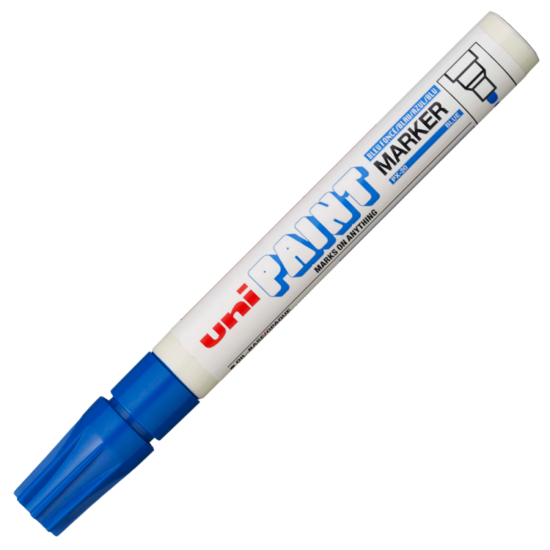 Marker Uni-ball ulei, vârf rotund, albastru