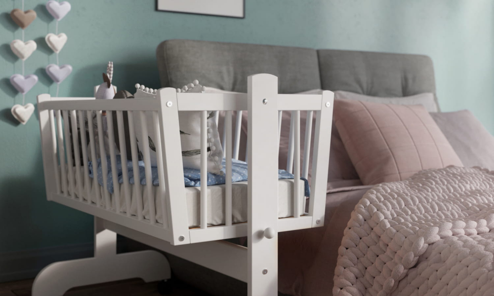 Patut balansoar Nichiduta Baby Zoo Alb, 90x40 cm - imagine 3