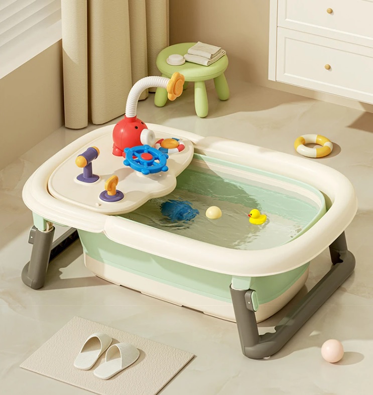Cădiță Little Mom 3 în 1 Pliabilă cu Masuță - imagine 7