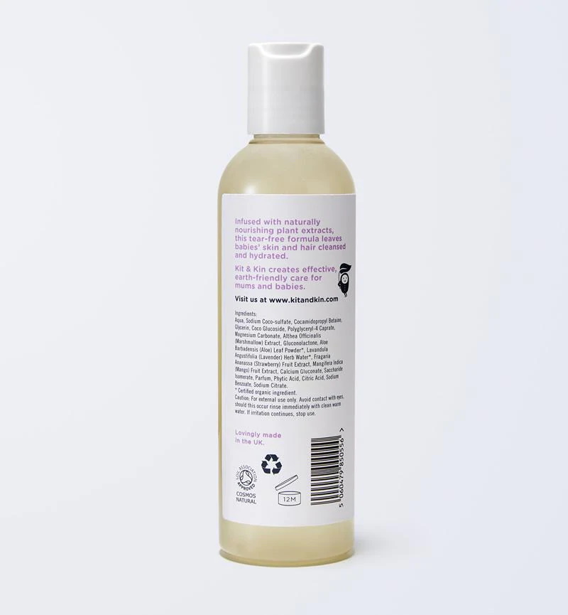Șampon & Gel de Duș Kit & Kin 2în1, Hipoalergenic